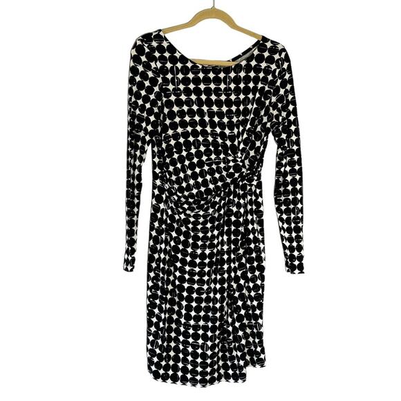 Seraphine Black & White Polka Dot Faux Wrap Maternity Dress 8 - Picture 1 of 5